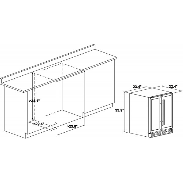 Kalamera 40 Bottle Dual Zone BuiltIn Wine Refrigerator & Reviews Wayfair